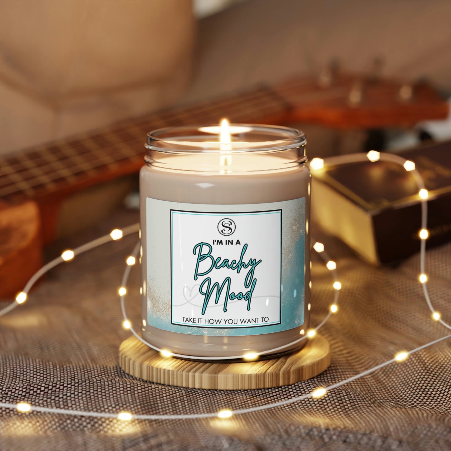 I'm In A Beachy Mood - Sea Salt & Orchid Scented Soy Candle, 9oz