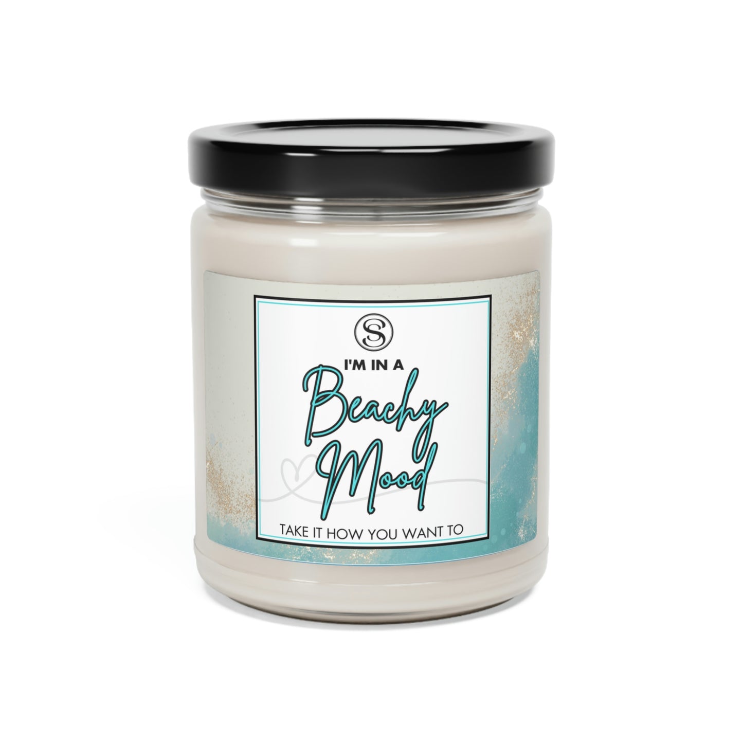 I'm In A Beachy Mood - Sea Salt & Orchid Scented Soy Candle, 9oz