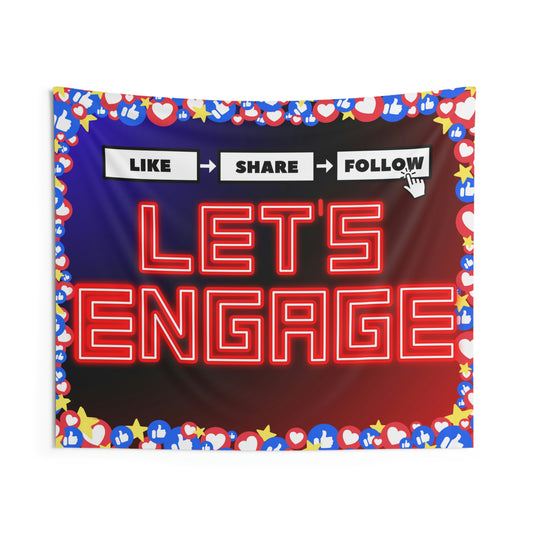 Let's Engage Wall Tapestry For Videos & Lives - Content Creator Collection